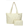 Jolivol Cloud Quilted Puffer Tote Bag+ Mini Pouch - Lightweight Everyday Bag